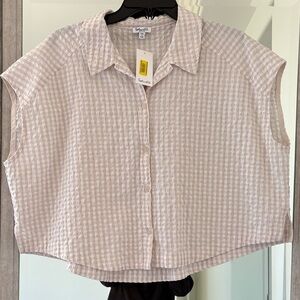 Splendid Pink Checkered Button Down Shirt